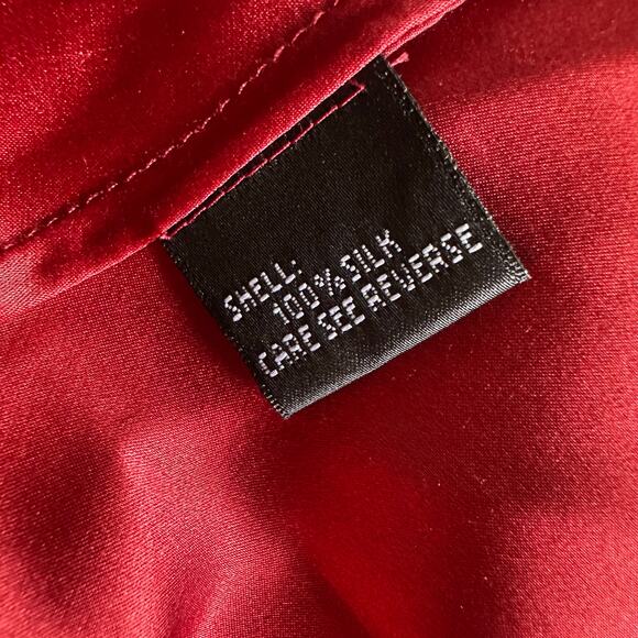 Vintage Formal Red Silk Bias Cut Gown 4 90s Y2K Whimsygoth Vamp She's All That - Picture 5 of 15